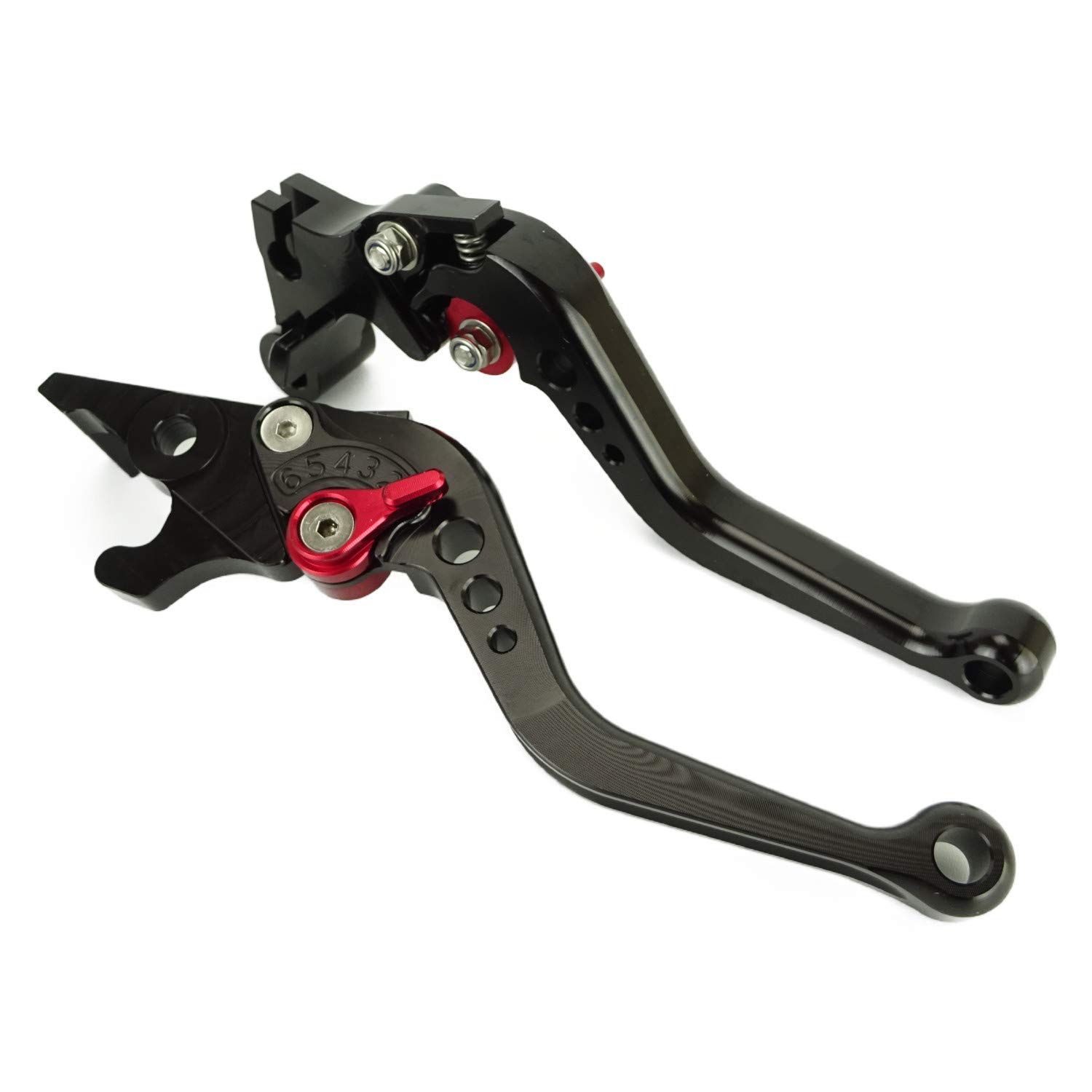 Y111黒(赤) ヤマハ ブレーキ クラッチレバー 6段階調整 ショート YZF-R25 YZF-R3 MT-25 MT-03 等に適合ts c405db8c