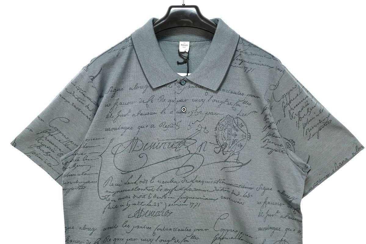 BERLUTI PARIS 1895 ベルルッティ Scritto Pattern Polo スクリット