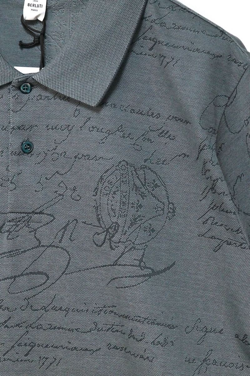BERLUTI PARIS 1895 ベルルッティ Scritto Pattern Polo スクリット