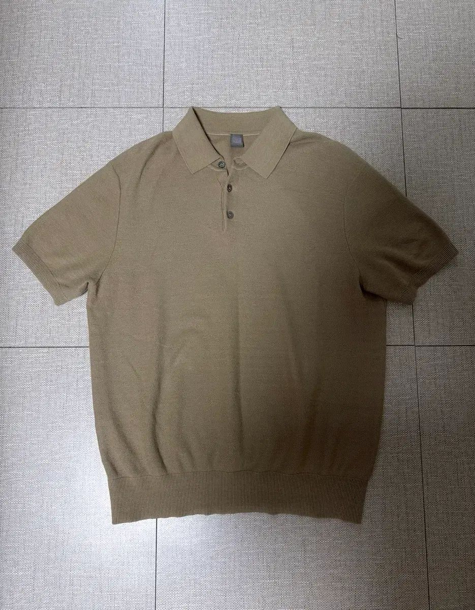 IOLO イオリオ カシミア 半袖 ポロ ニット ベージュ XL