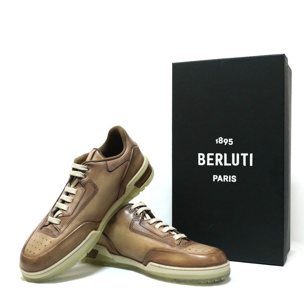 BERLUTI PARIS 1895 ベルルッティPLAY OFF プレイオフ レザー スニーカー スクリット カシミヤカラー 6.5サイズ（約26cm）7サイズ（約26.5cm） S6254-002 新品未使用