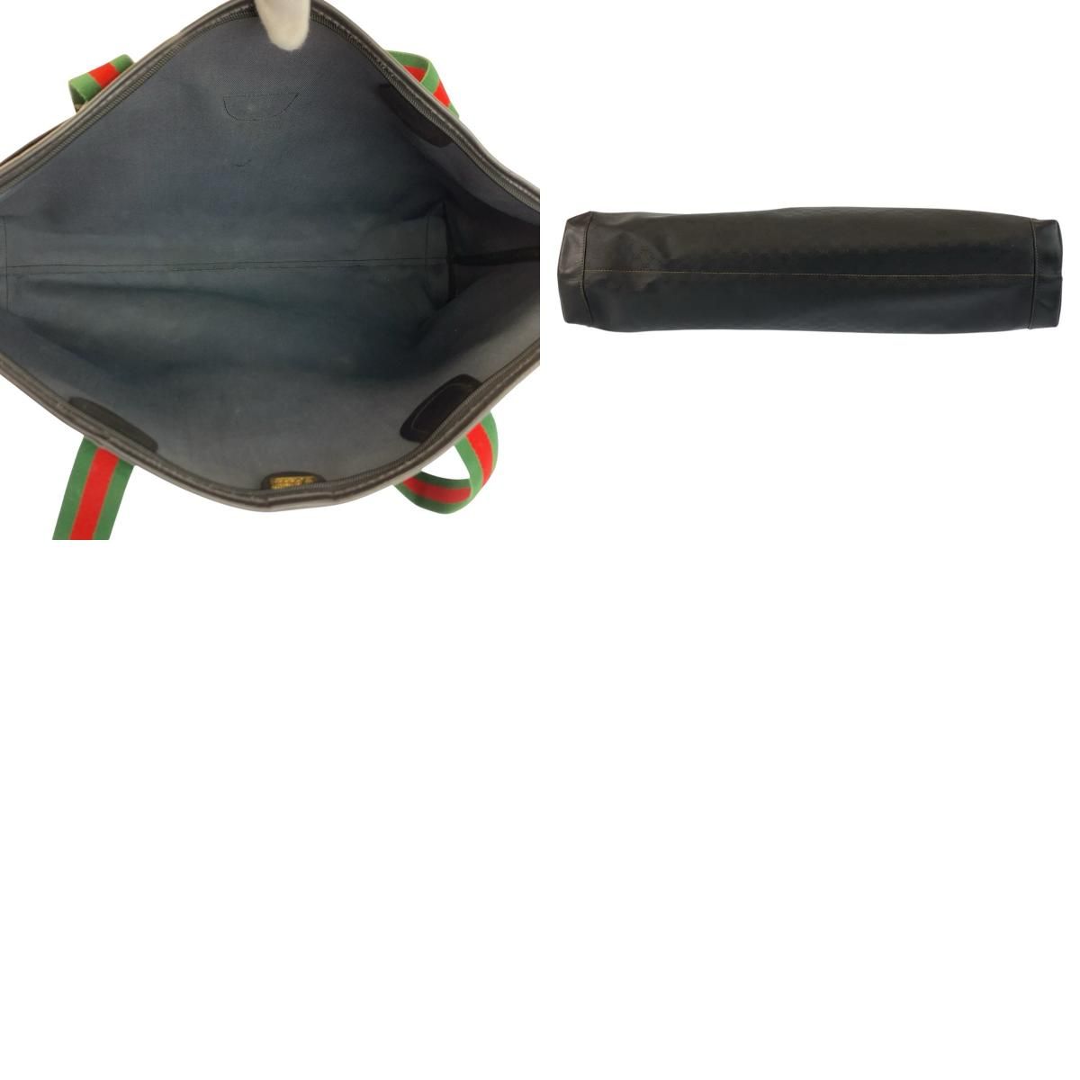 【GUCCI】ボストンバッグ　シェリーライン　マイクロGG柄　PVC ブラック. 美品 GUCCI グッチ ヴィンテージ マイクロGG シェリーライン ブラック