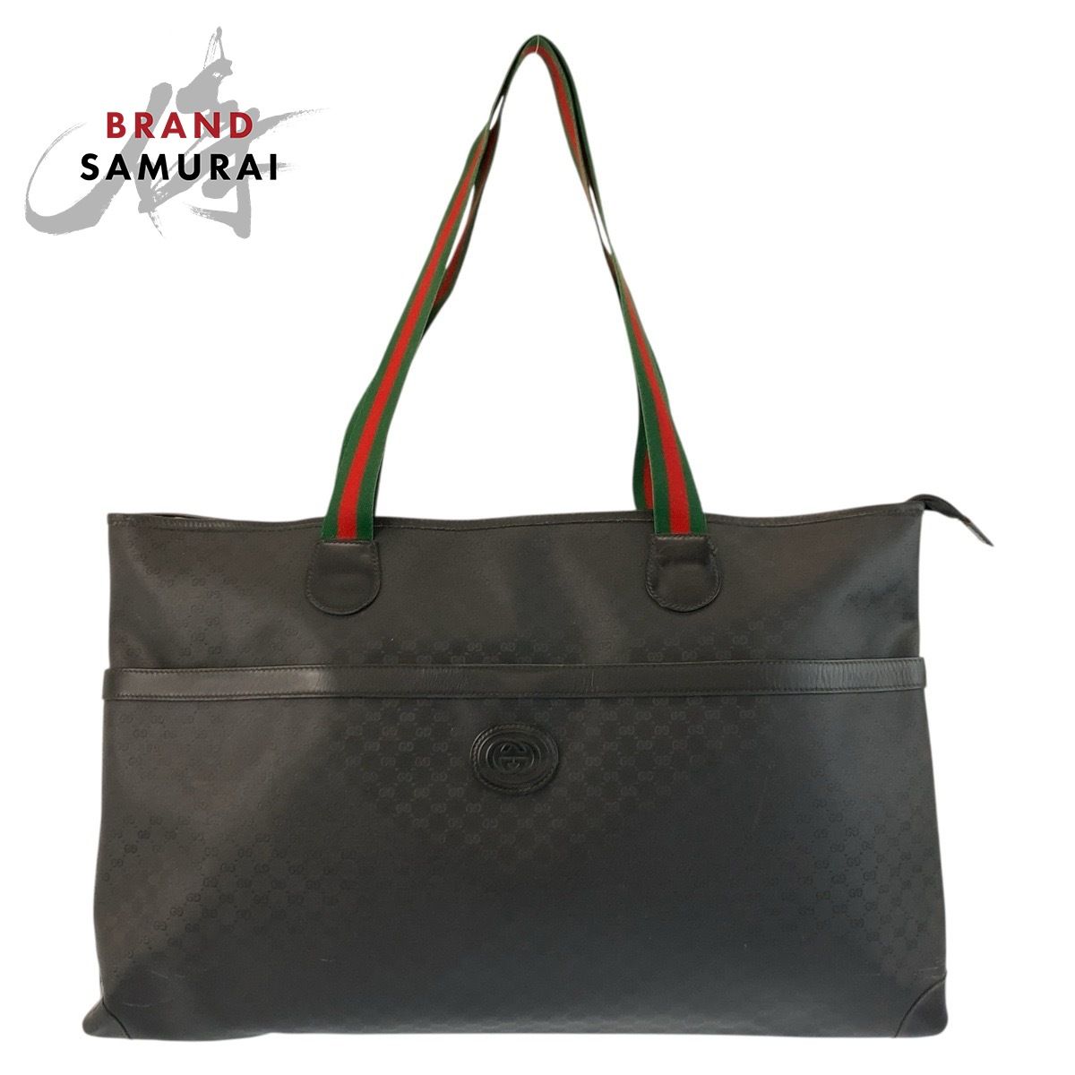 美品 GUCCI グッチ ヴィンテージ マイクロGG シェリーライン ブラック