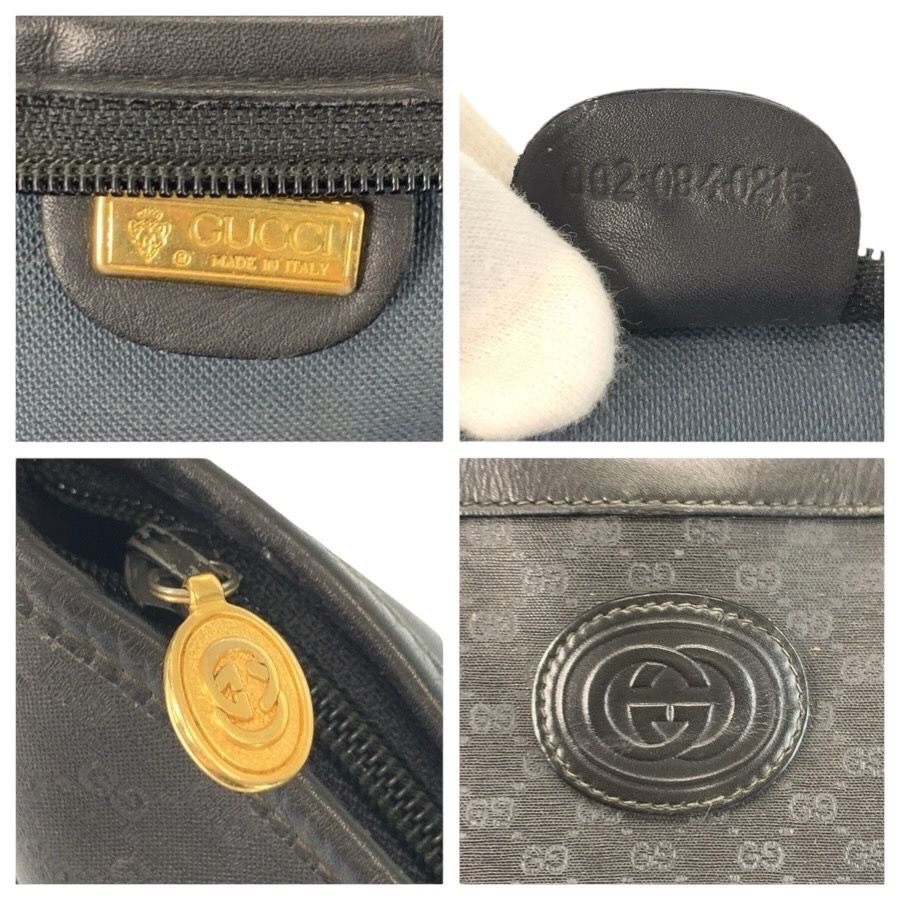 美品 GUCCI グッチ ヴィンテージ マイクロGG シェリーライン ブラック