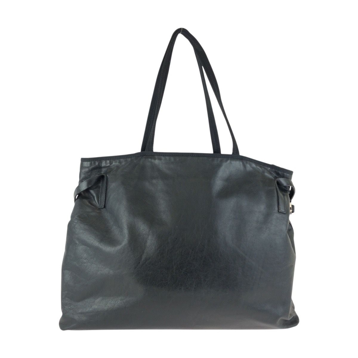 美品 PRADA プラダ ブラック 黒 シルバー金具 レザー/ナイロン トート 
