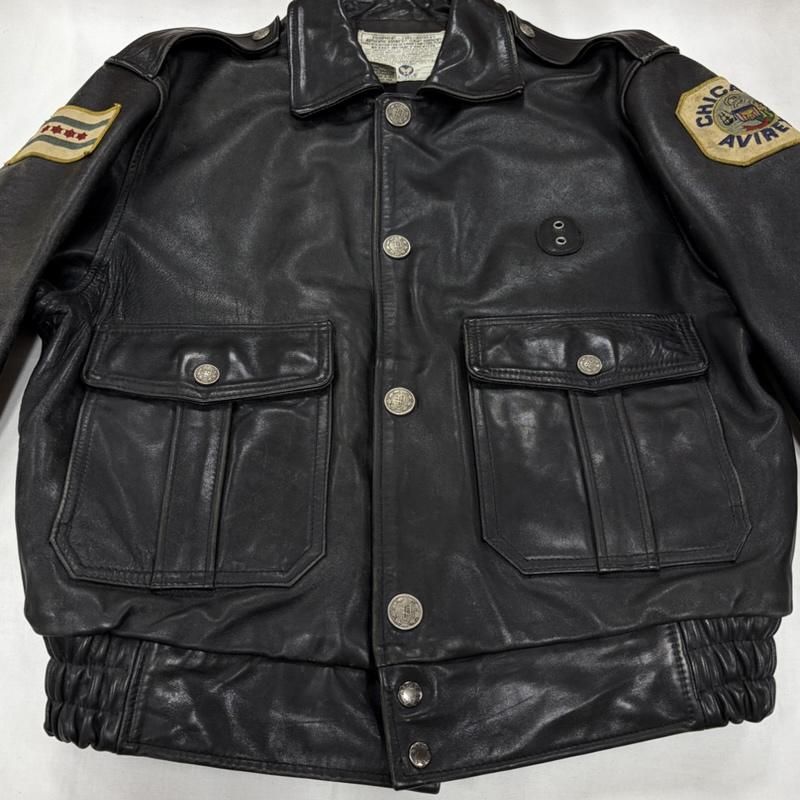 アヴィレックス レザー ポリスマン ジャケット ロゴ ワッペン パッチ 