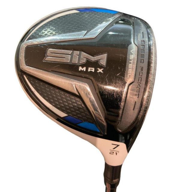 【中古】 テーラーメイド SIM MAX 7W フェアウェイウッド FW 純正特注シャフト (フレックスS) メンズ 男性用 右利き 右用 Cランク ゴルフクラブ