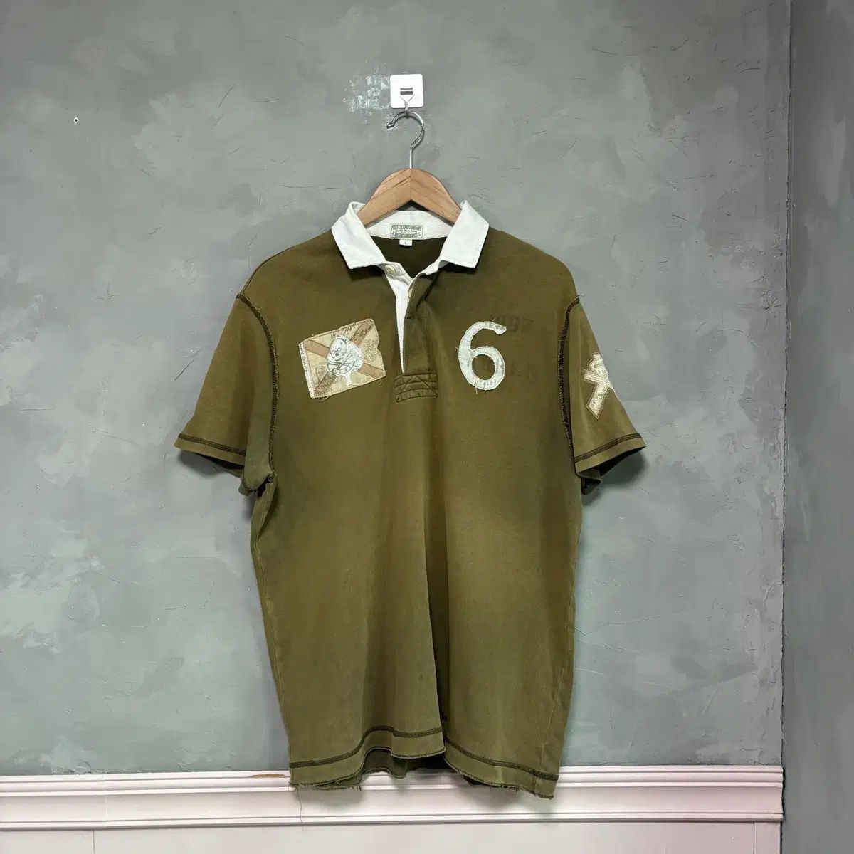 ポロ ラルフローレン ヴィンテージ ビックポニー カラーTシャツ 半袖 カーキ