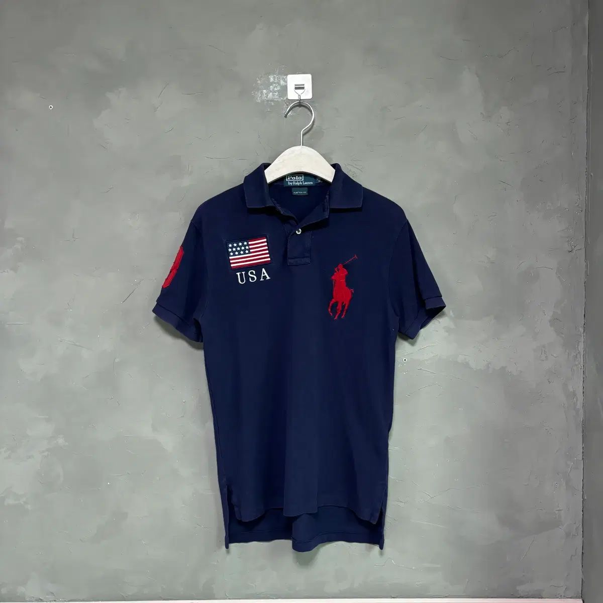 POLO RALPH LAUREN USA ビックポニー カラーTシャツ 半袖 ネイビー