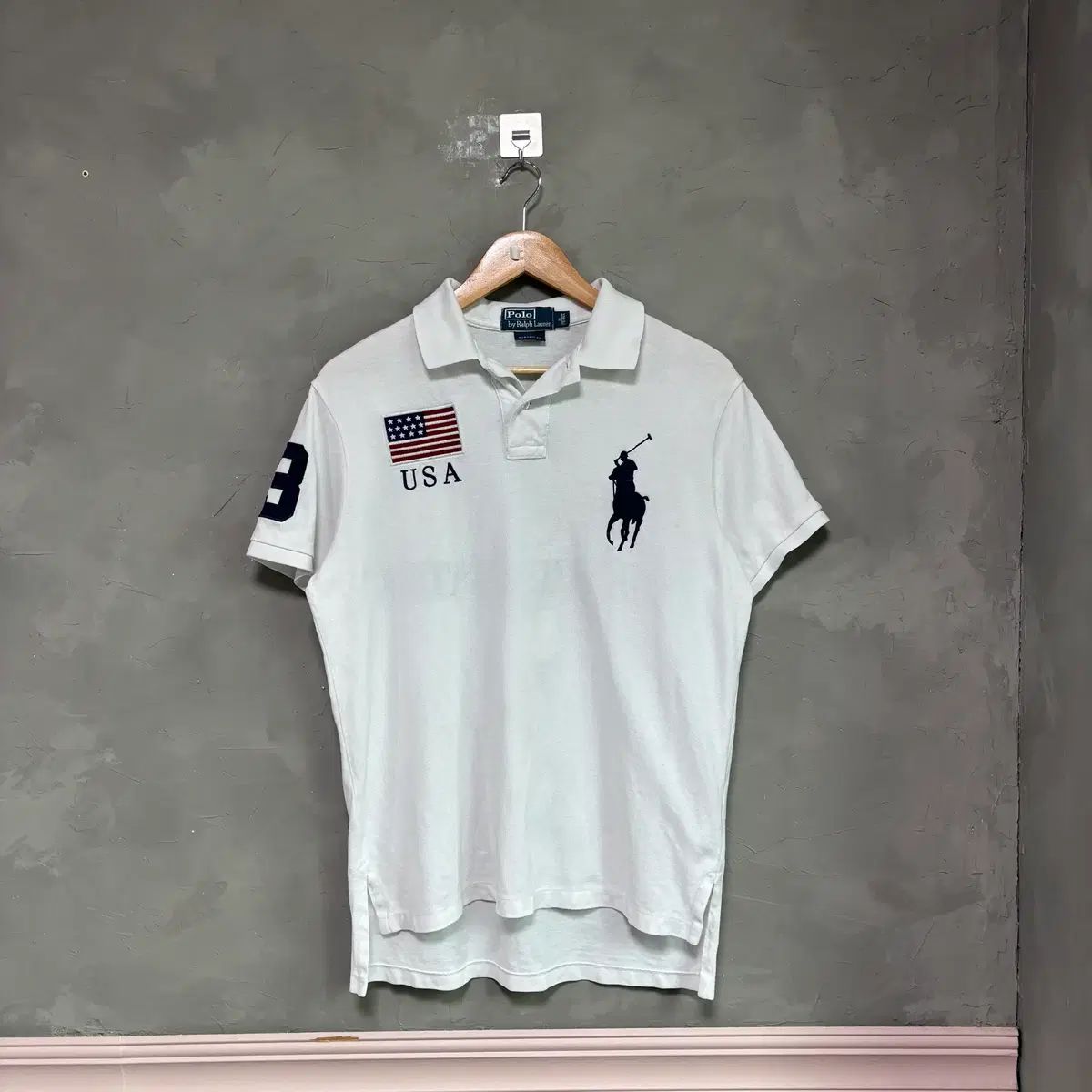 POLO RALPH LAUREN USA ビックポニー カラーTシャツ 半袖 白