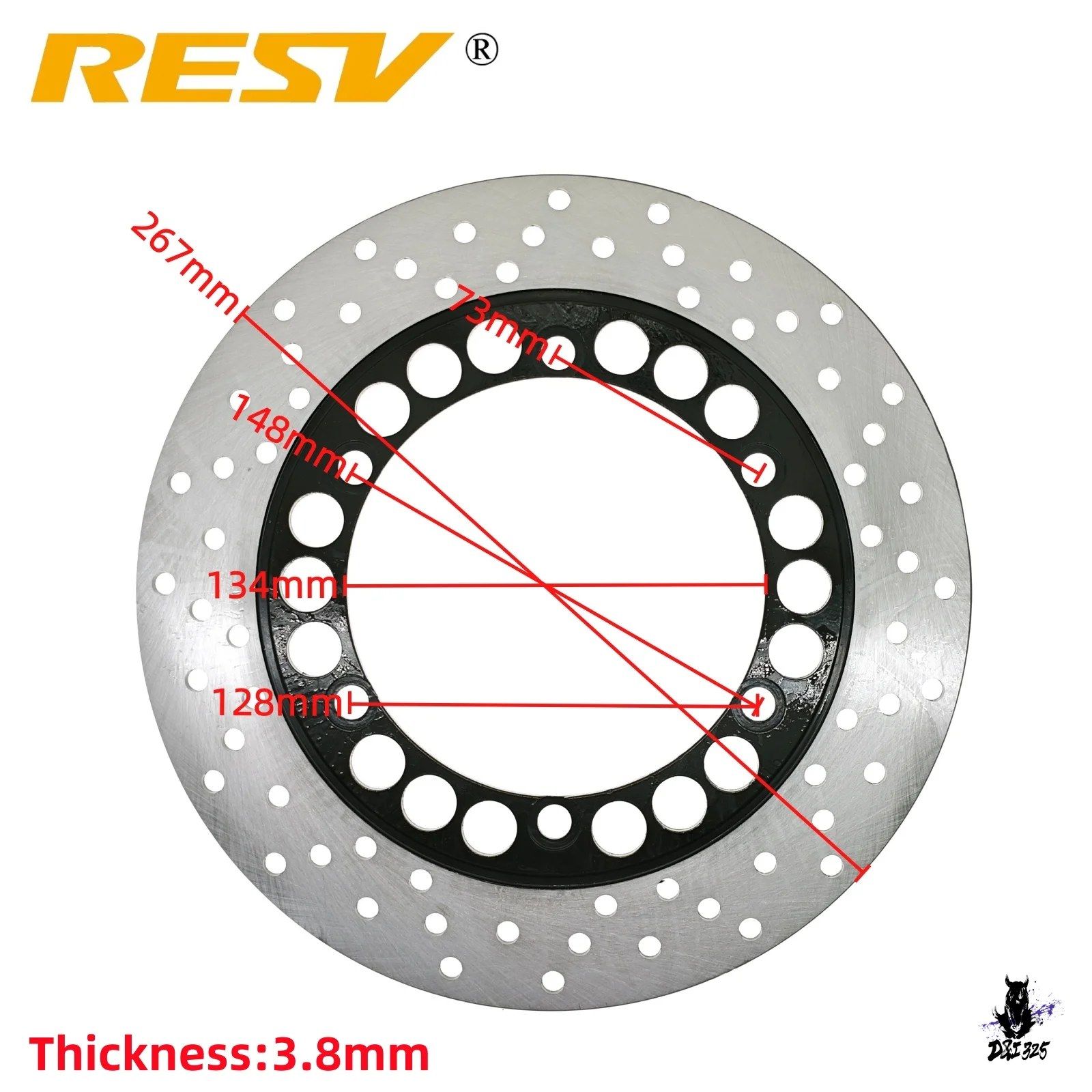 ヤマハ RZ250 RD350 T-Max500 XJ600 FZ750 XJ900 FZS1000 用 リアブレーキディスクローター 267