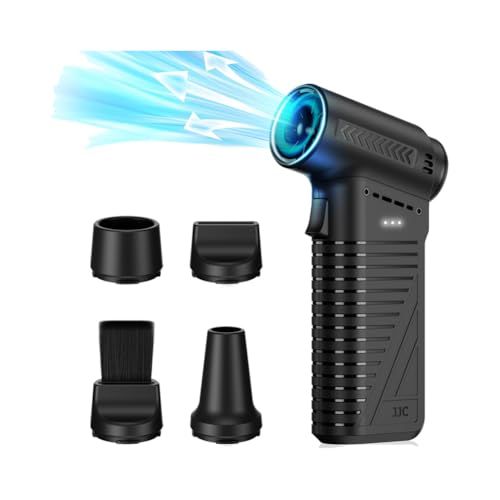 ☆新品☆JJC 電動エアダスター エアダスター ブロワー ブラシレスモーター 105000RMP高速回転 4段階風量調整 4000mAh大容量バッテリー Type-C充電式 4種類ノズル付き 強力 小型ブロワー キーボード PC コンピュータ ビアノ パソコン