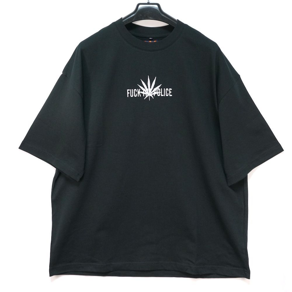 BUDS POOL バッズプール APHRODITE GANG HOLDINGS FUCK THE POLICE ファックザポリス 刺繍 Tシャツ ブラック コットン XLサイズ 新品未使用