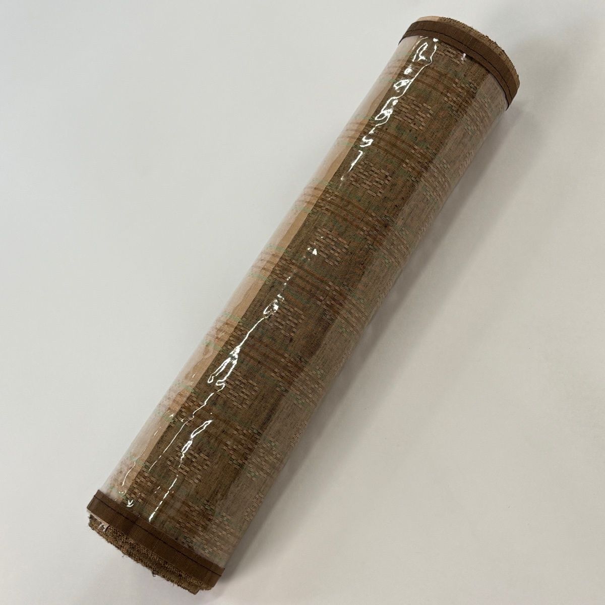 反物 名品 紬 琉里縞 証紙 縞 幾何学 花織 茶色 正絹 【中古】 反物 名品 紬 琉里縞 証紙 縞 幾何学 花織 茶色 正絹 【中古】
