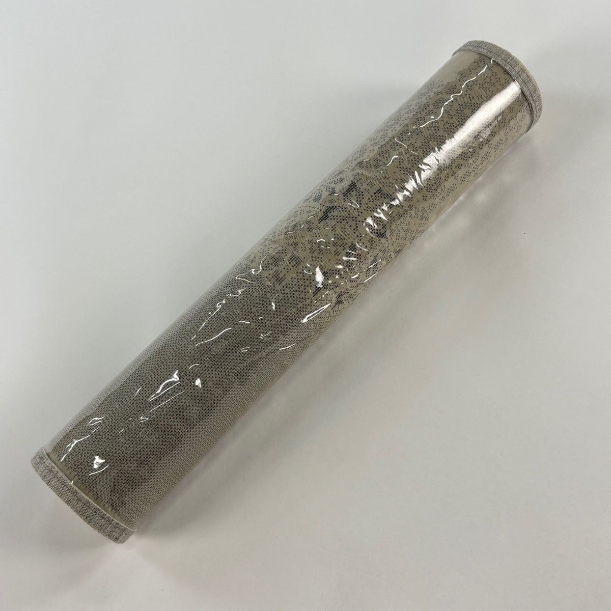 反物 逸品 夏大島紬 証紙 草花 灰茶 正絹 【中古】