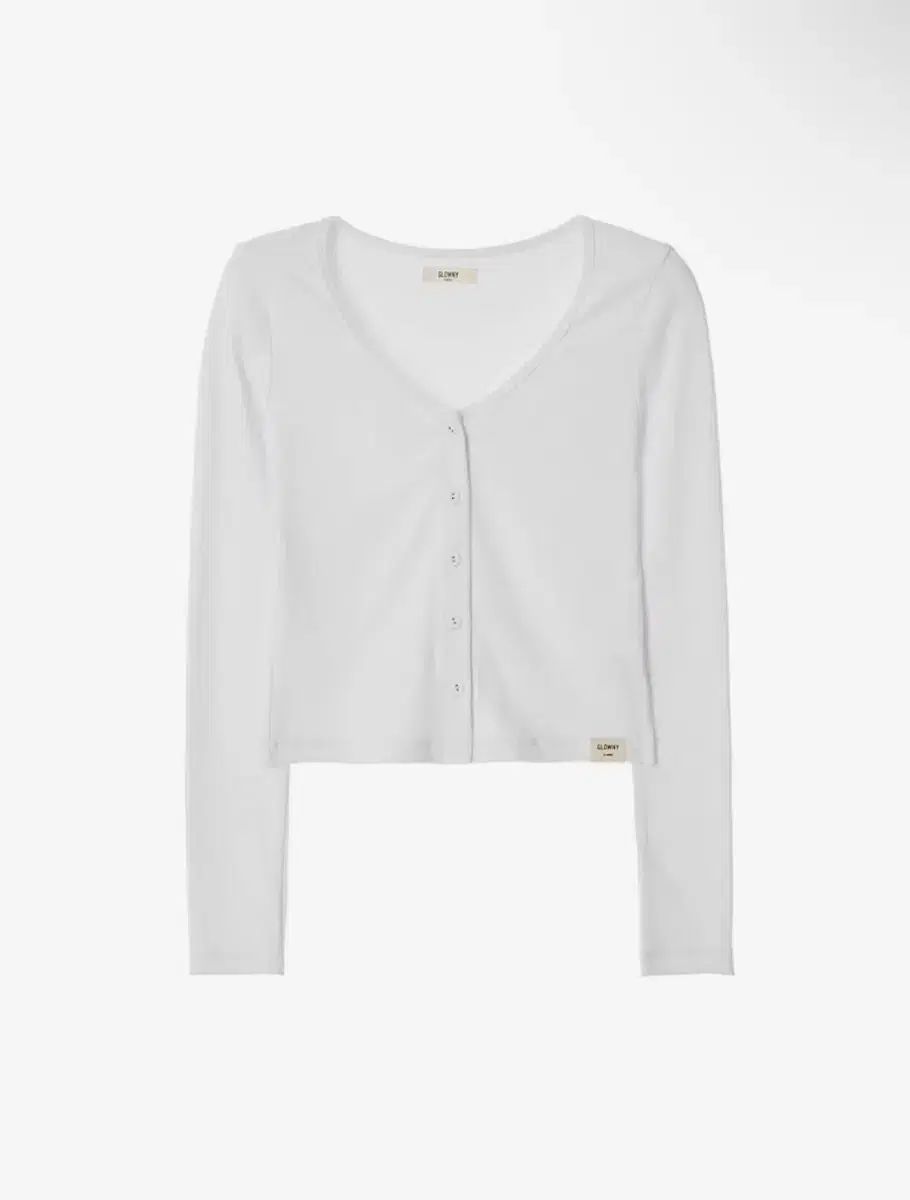 GLOWNY G CLASSIC RIB V-NECK CARDIGAN (WHITE