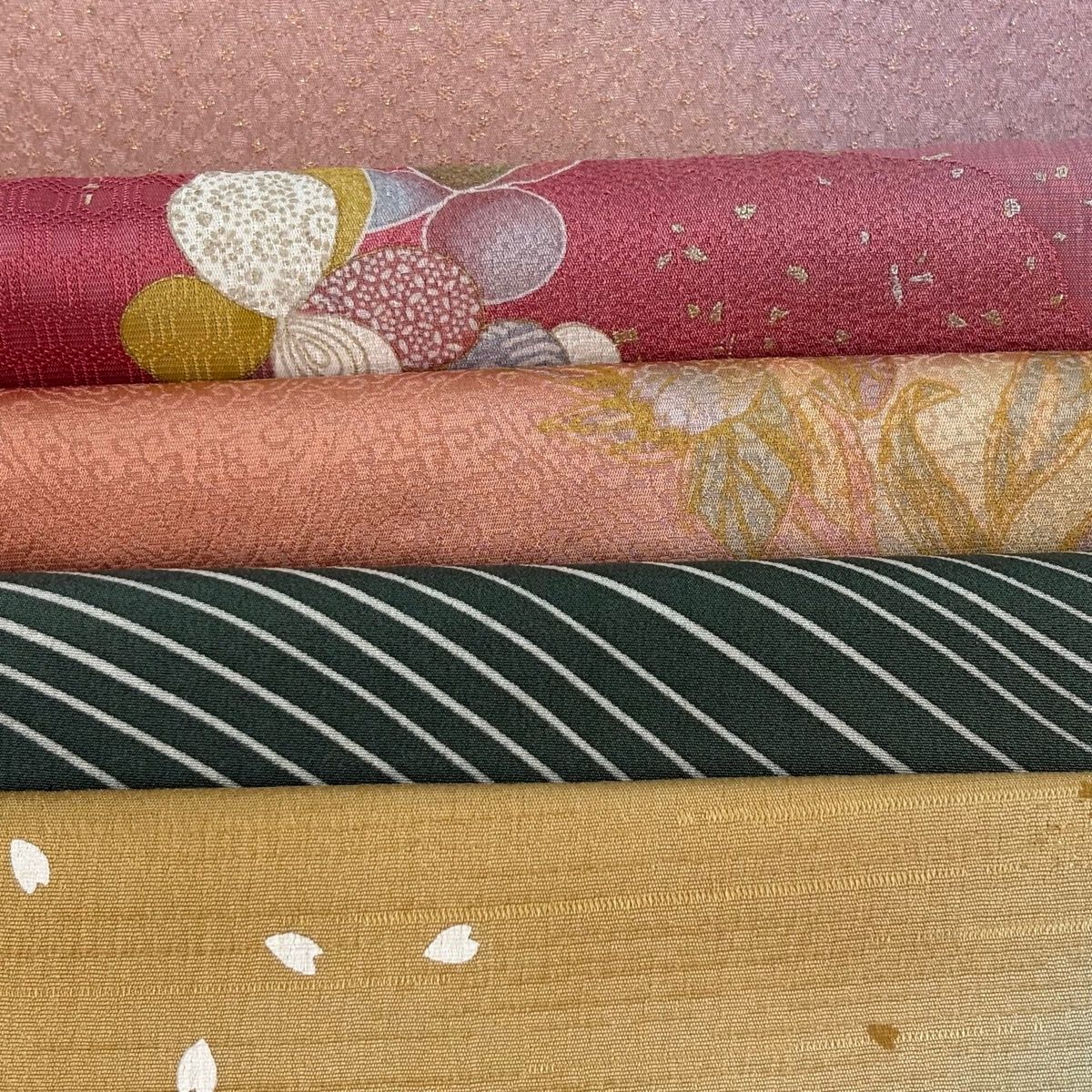 帯揚げ 優品 帯揚げ5枚セット 薄紫 正絹 和装小物 【中古】
