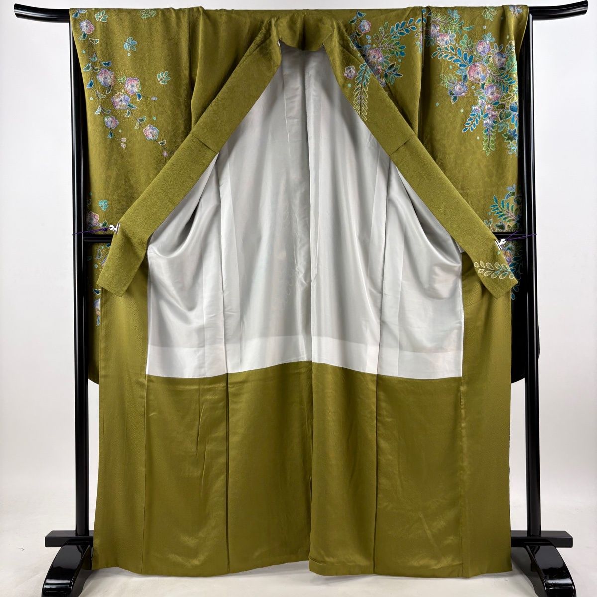 美品】 振袖 身丈165.5cm 裄丈68.5cm L 袷 やまと 辻が花 金彩 ぼかし 