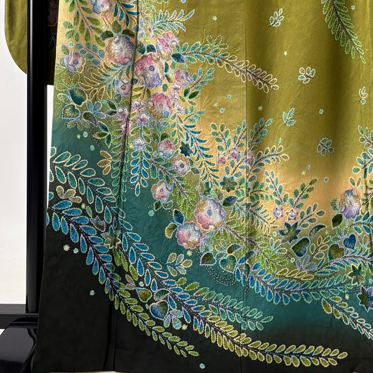 美品】 振袖 身丈165.5cm 裄丈68.5cm L 袷 やまと 辻が花 金彩 ぼかし 