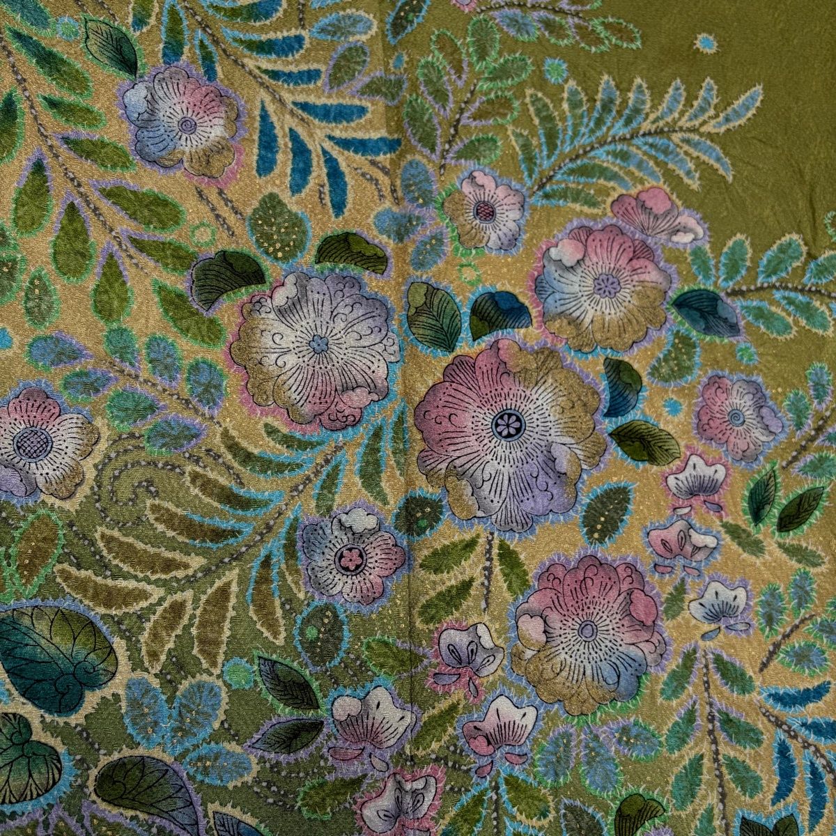 美品】 振袖 身丈165.5cm 裄丈68.5cm L 袷 やまと 辻が花 金彩 ぼかし 