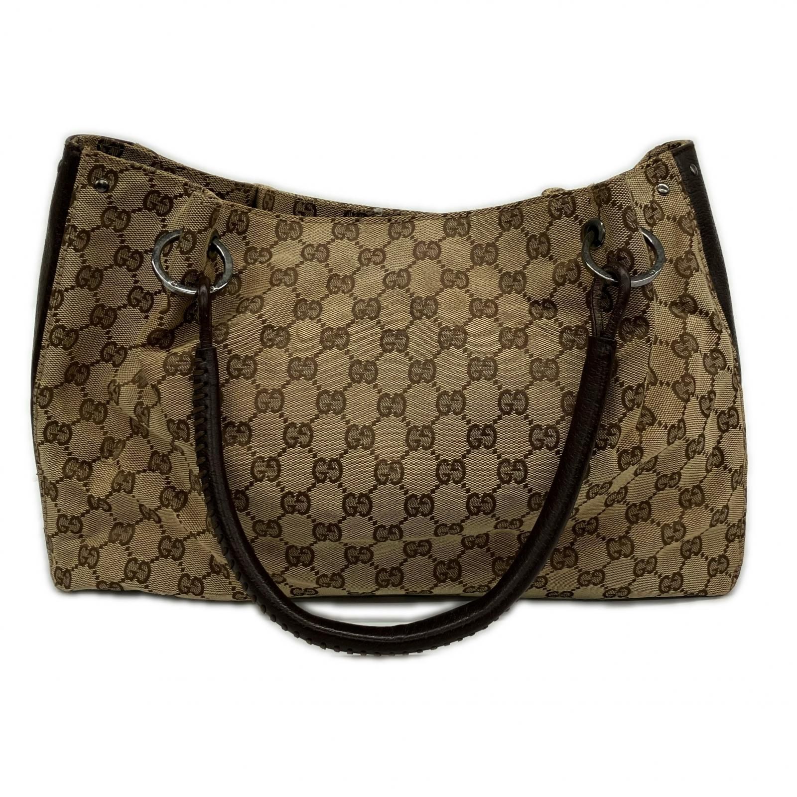 GUCCI グッチ GGキャンバス トートバッグ ハンドバッグ ブラウン GUCCI グッチ GGキャンバス トートバッグ 115015 ブラウン - メルカリ