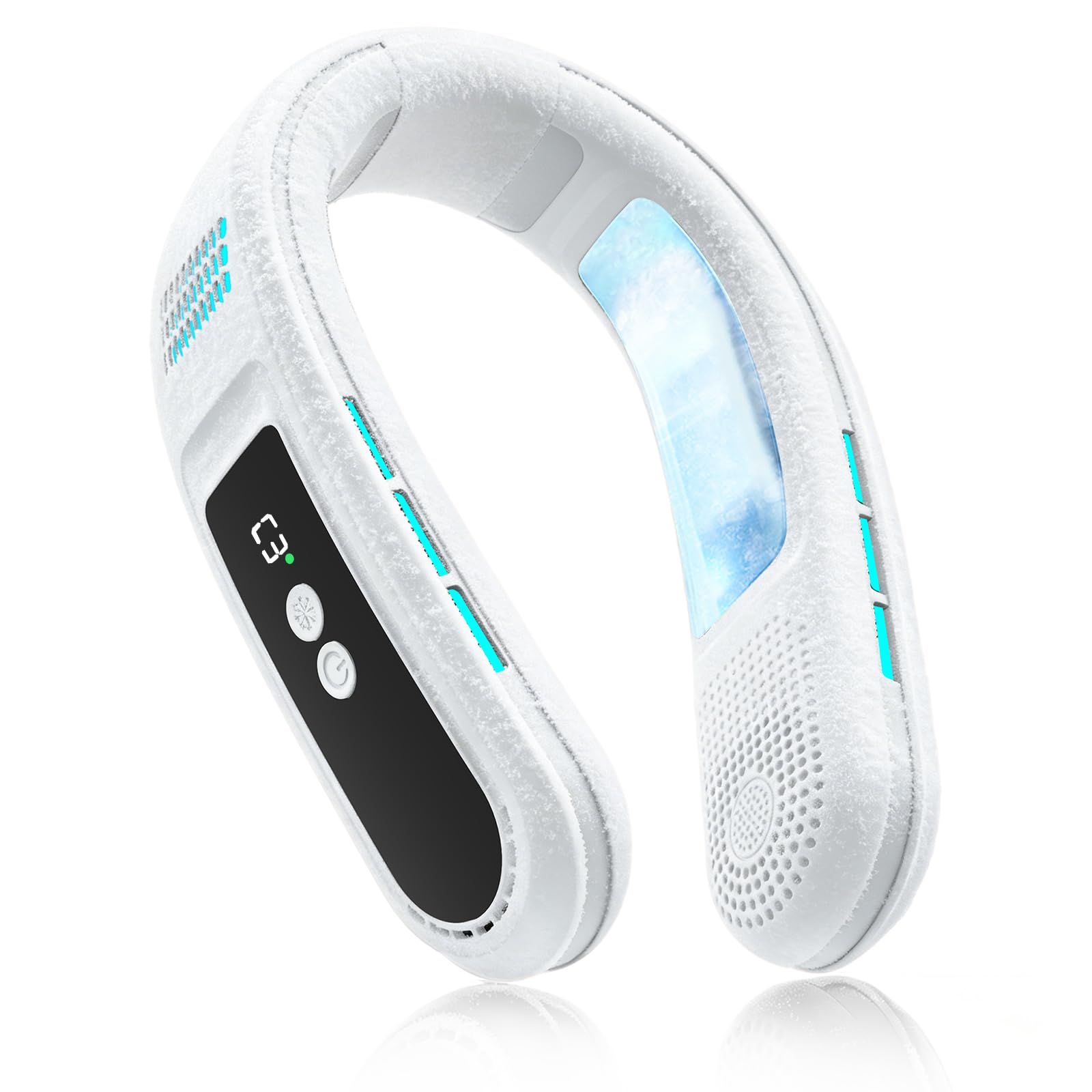 KEYROSE ネッククーラー 【2026年アップグレード版 業界初冷却面積4倍アップ】 首掛け扇風機 ネックファン 半導体プレート 接触瞬間冷感 首掛けクーラー ペルチェ素子 体感MAX-20℃ 大送風口 6000mAh大容量 送風＆冷却 Type-c充…