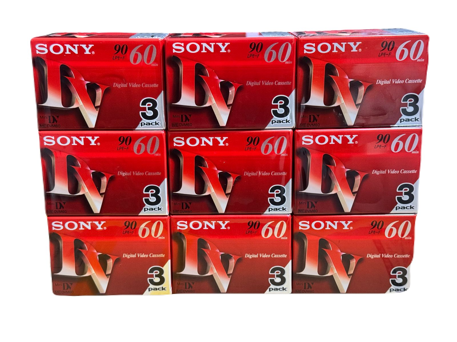 SONY MiniDV Digital Video Cassette 60分/LP90分 3パック 9個セット 3DVM60R3