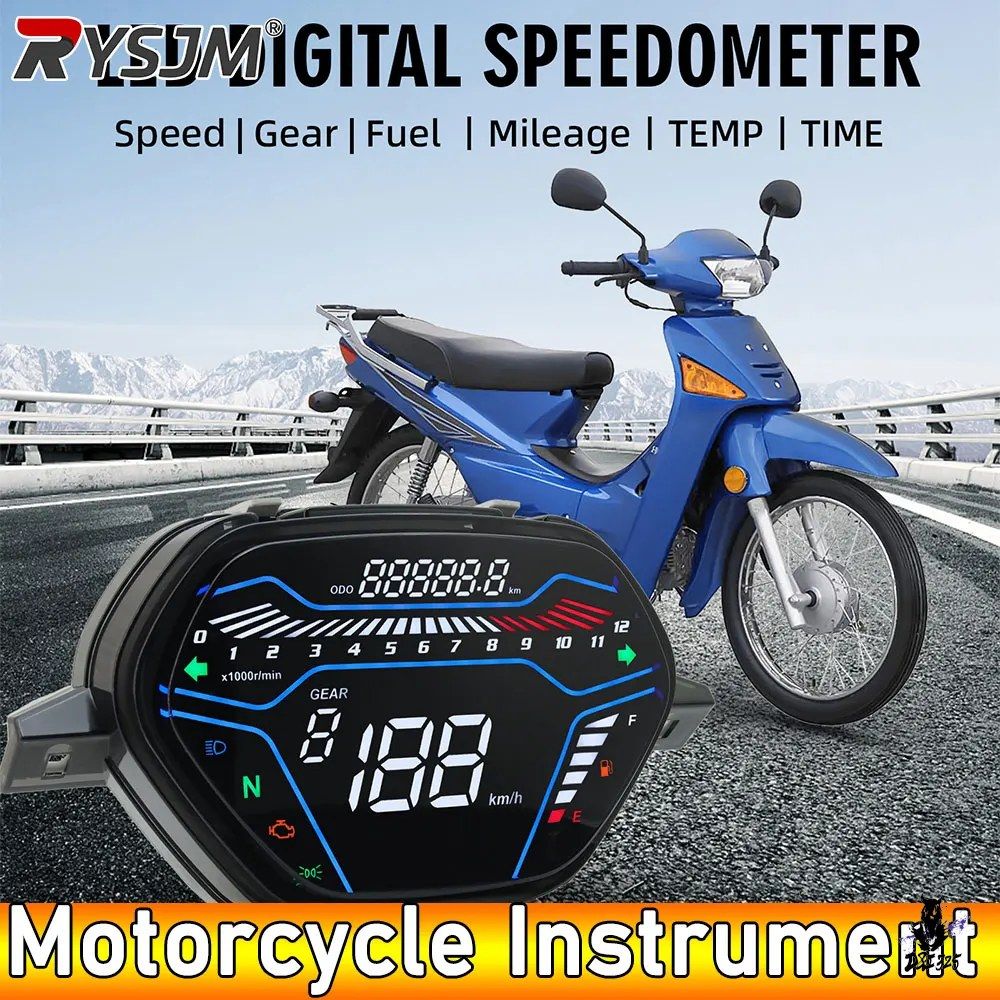 ホンダ Wave100/EX5/CX/DX用 デジタルスピードメーター 199km/h LED タコメーター
