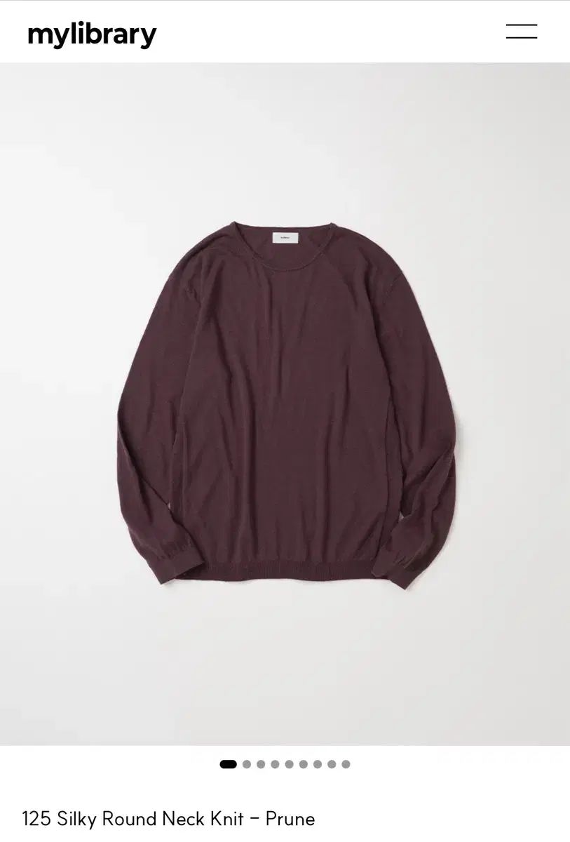M マイライブラリー 125SilkyRoundNeckKnit-Prune