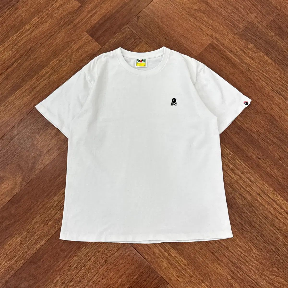 L(95) A BATHING APE アベイシングエイプ クロス クロス Tシャツ 白 ラウンド 半袖 Tシャツ