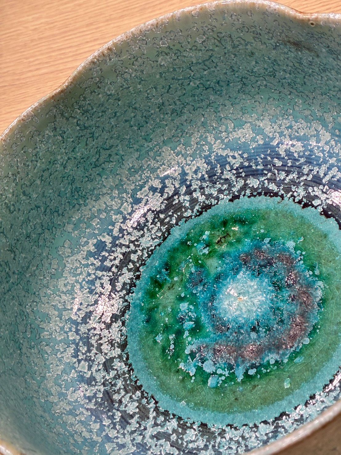 中尾哲彰 作 銀河釉 結晶釉 鉢 約20cm 共栞付 有田焼 玉峰窯 作家物