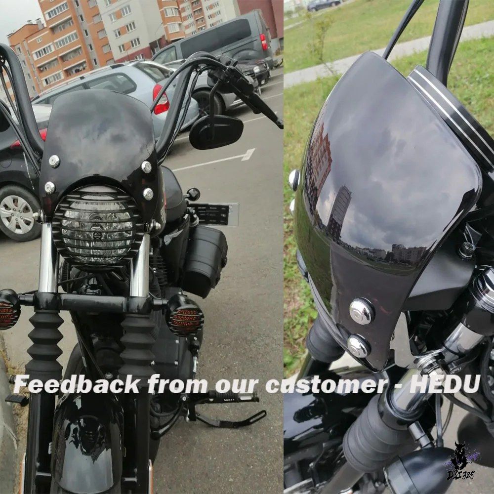 ハーレー Sportster XL883 XL1200 2004-2022 調整可能フロントスクリーン 39-41mm