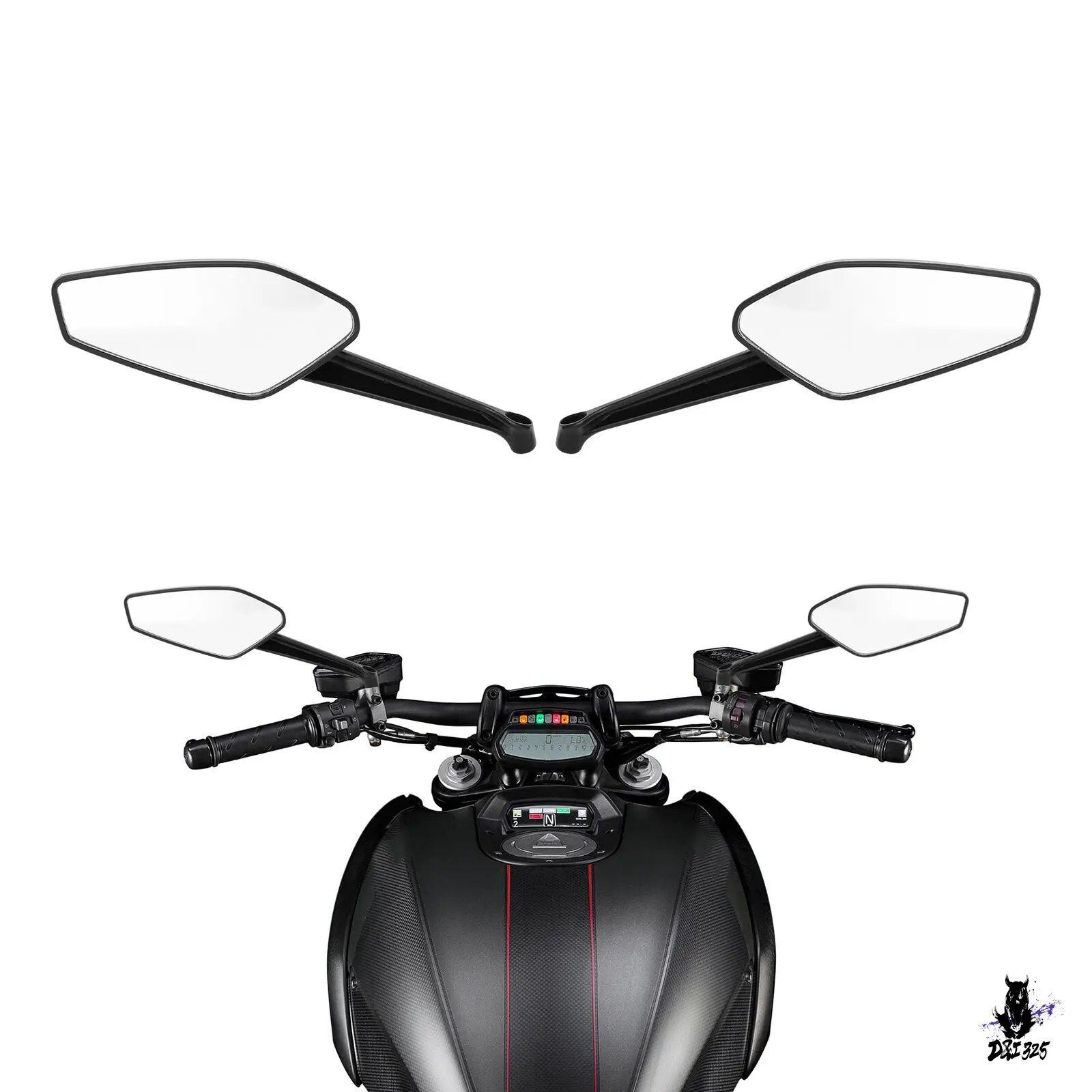 Ducati Diavel/Monster 1200 R/XDiavel 用 バックミラー ペア 2014-2019