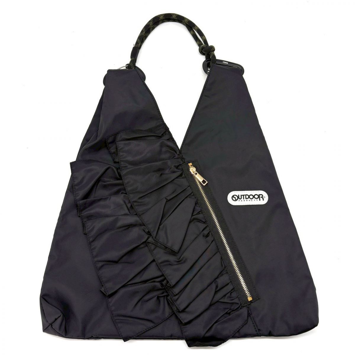OUTDOOR RISLEY ブラック ショルダーバッグ 黒にひそむ余白】 Risley × OUTDOOR トライアングルフリルバッグ