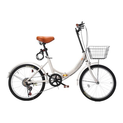 ☆新品☆自転車 折りたたみ自転車 20インチ 7段変速 軽量 小径車 防滑タイヤ 高炭素鋼フレーム カゴ・ワイヤー錠・ライト付き 前後泥除け装備 男性 女性 初心者 通勤 通学 街乗り 08