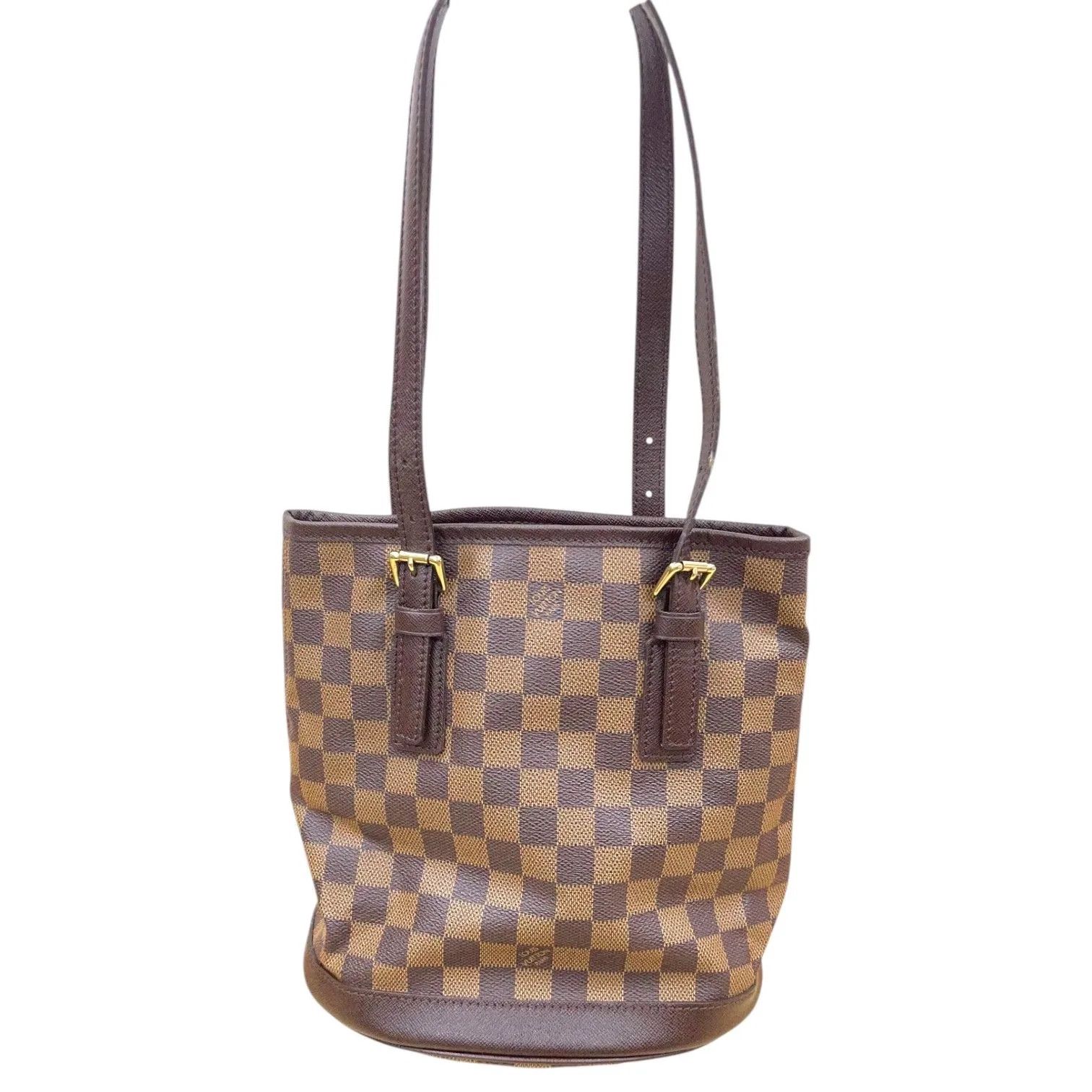 美品 LOUIS VUITTON バゲット マレ ミニトートバッグ ダミエレザー ブラウン ルイヴィトン