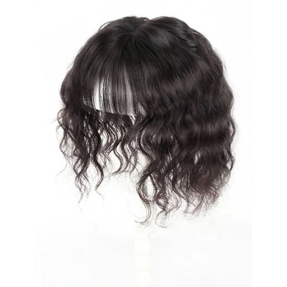 【数量限定】R.D.N ヘアピース 総手植え パーマ 巻き髪 トップカバー レディース 100％人毛 部分ウィッグ 前髪付き 白髪隠し 増毛 薄毛対策 エクステ ワンタッチ カール 通気性 自然仕上げ 脱毛カバー ボリュームアップ ポイントウィッグ 日常用 ふ