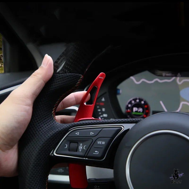Audi A8 S5 SQ5 R8 Q7 TT A4 A5 A3 用ステアリングシフトパドル ブラック レッド