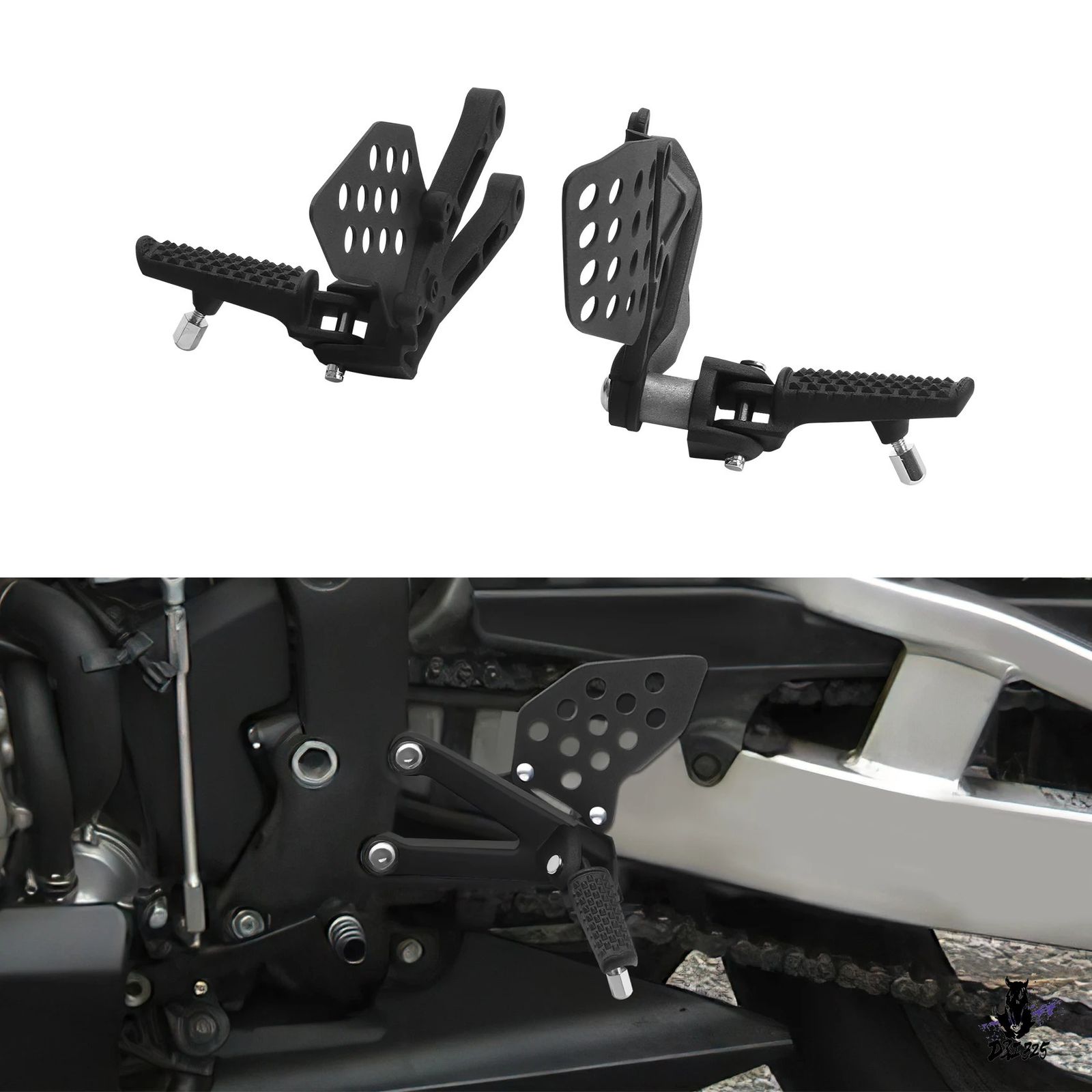 Honda CBR600RR 2003-2006 用 フロントフットペグ アルミ合金 ブラック シルバー