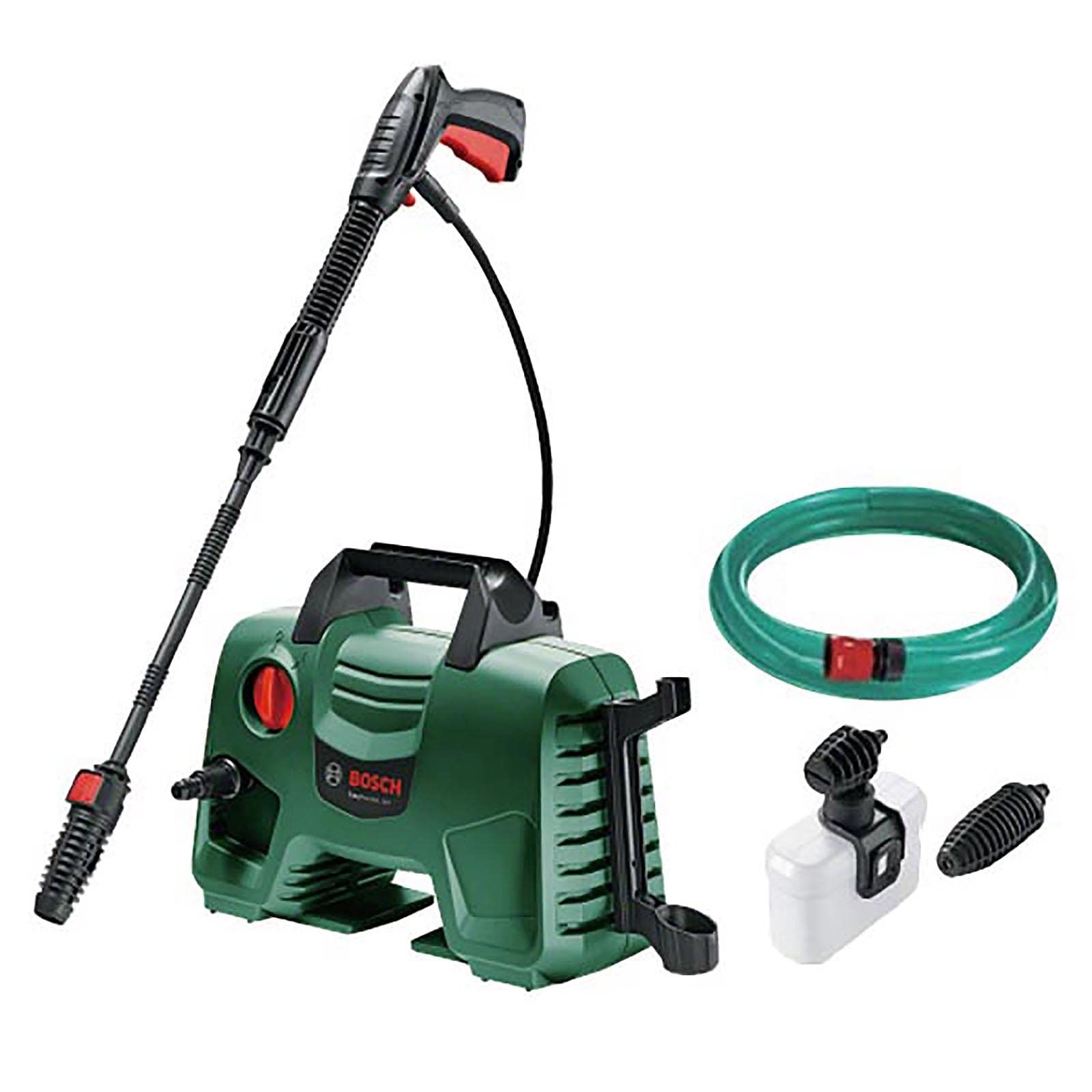 ☆新品☆ボッシュ(BOSCH) 高圧洗浄機 1300W 最大許容圧力10.5MPa 軽量 コンパクト収納 [6m高圧・3m水道ホース/豊富なノズル付き] EA110 クリーナー【ハイパワーなのに小型3.8?で場所取らず】