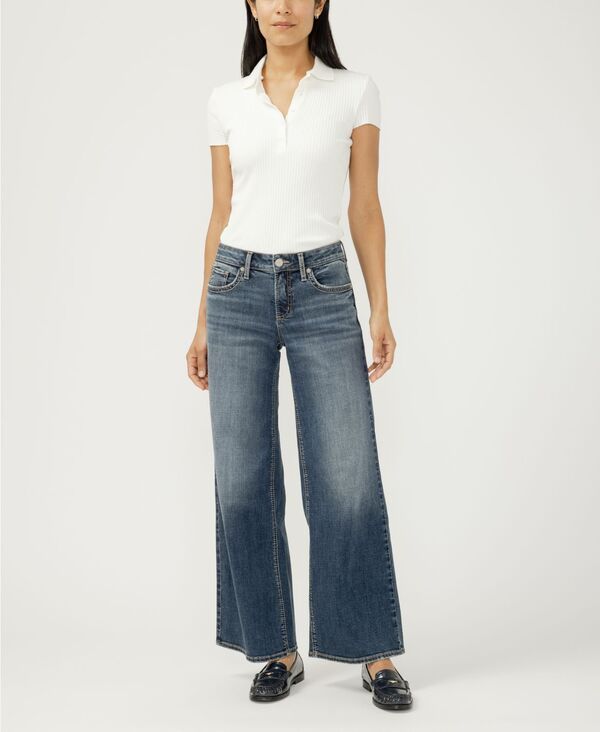 シルバー ジーンズ レディース ボトムス デニムパンツ Silver Jeans Co Womens Suki Wide Mid Rise Curvy Fit Jeans Billie
