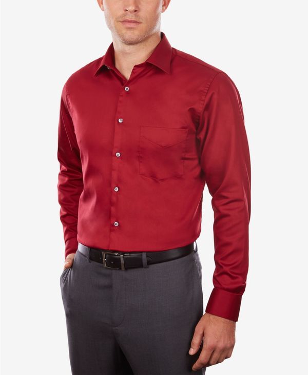 ヴァンハウセン メンズ トップス シャツ レギュラーフィット Tシャツ Van Heusen Mens ClassicRegular Fit Stretch Wrinkle Free Sateen D