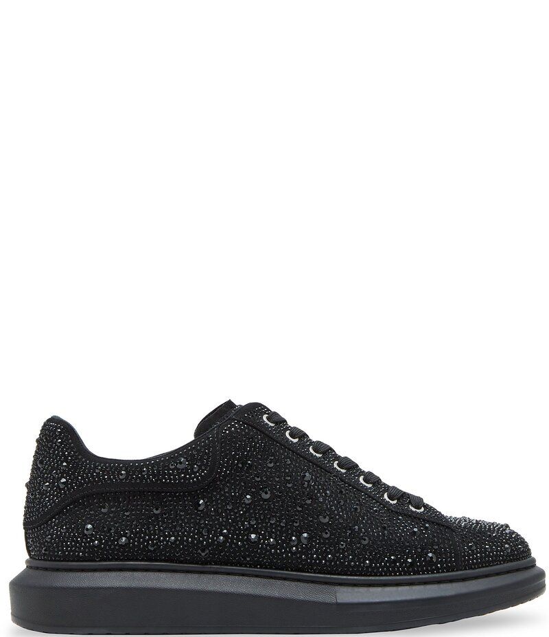 スティーブ マデン メンズ シューズ スニーカー Steve Madden Mens Icebox Rhinestone Embellished LowTop Sneakers Black ブラック