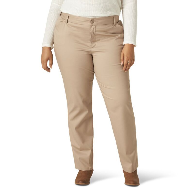 リー レディース ボトムス カジュアルパンツ プラスサイズ Plusize LeeR WrinkleFree Pants Flax
