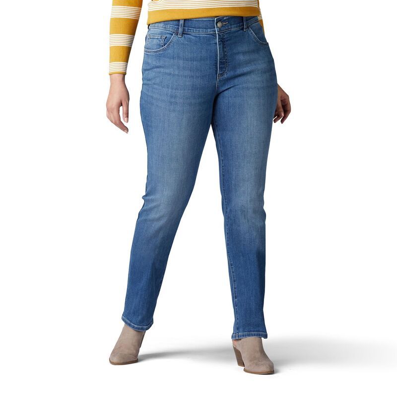 リー レディース ボトムス デニムパンツ プラスサイズ ジーンズ Plusize LeeR Flex Motion StraightLeg Jeans Juniper