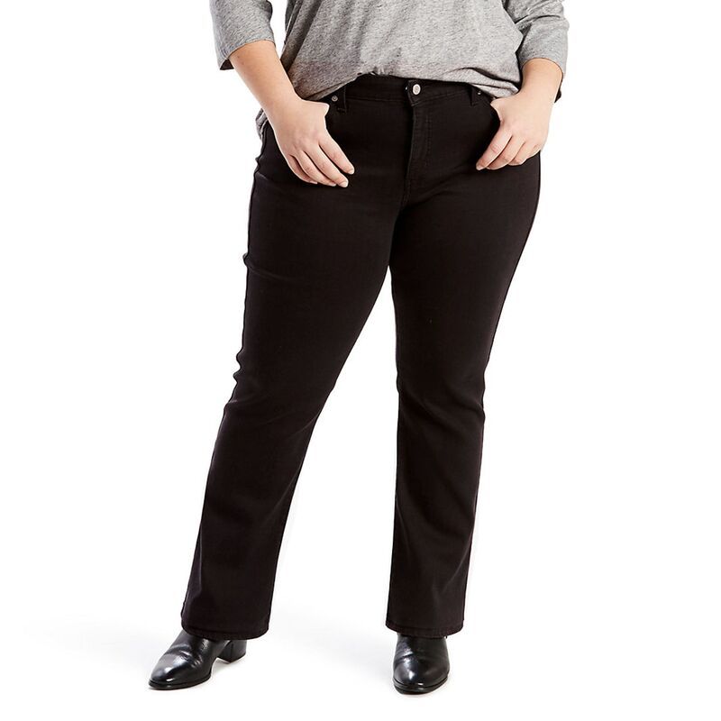 リーバイス レディース ボトムス デニムパンツ プラスサイズ ジーンズ Plusize Levis Classic Straight Jeansoft Black ブラック