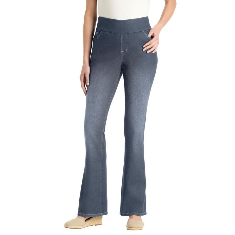 ウーマン ウィズイン レディース ボトムス デニムパンツ ブーツカット プラスサイズ プチ ブーツ Woman Within Womens Plusize Petite FlexFit PullOn