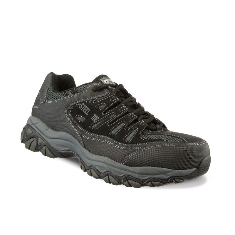スケッチャーズ メンズ シューズ スニーカー リラックスフィット Tシャツ SkechersR Work Relaxed Fit Cankton MensteelToe Shoes Black Cha