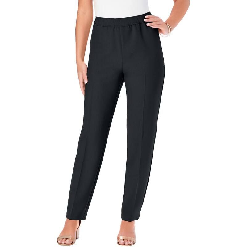 ロアマンズ レディース ボトムス カジュアルパンツ プラスサイズ トール Roamans Womens Plusize Tall Classic Bend Over Pant Black ブラック
