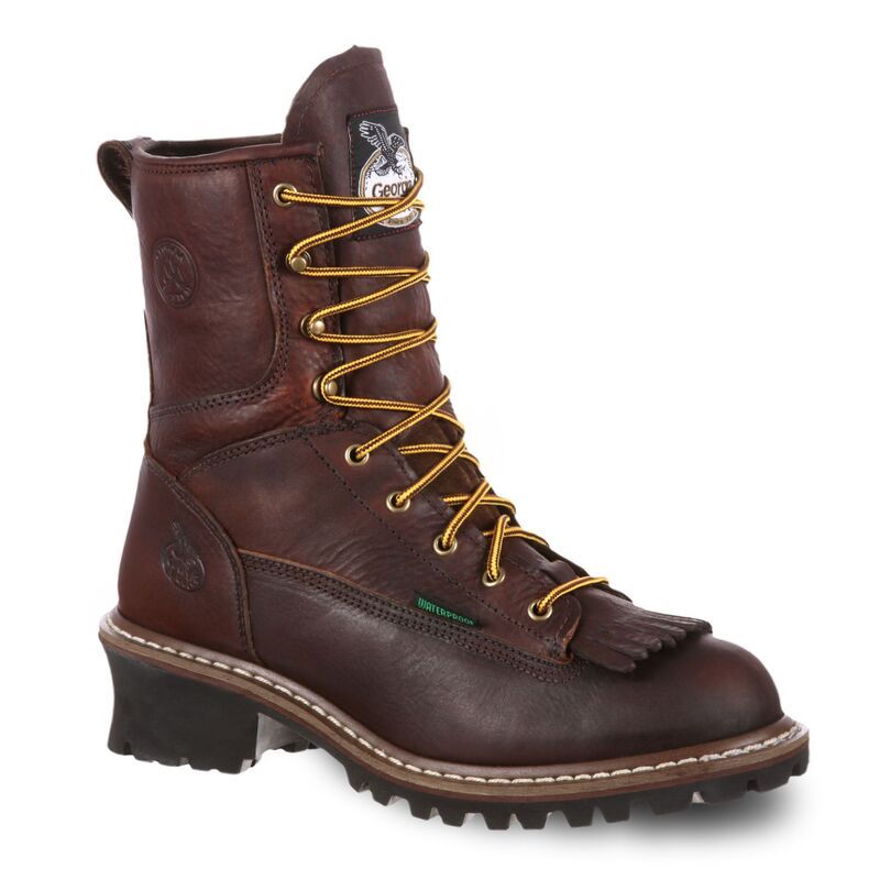 ジョージアブーツ メンズ シューズ ブーツ・レインブーツ Tシャツ Georgia Boots Logger Mens Waterproof Steel Toe Work Boots Chocolat